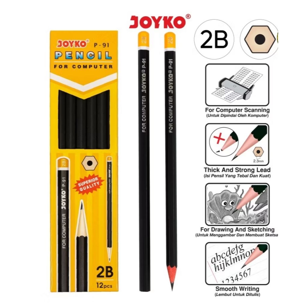 

Joyko Pensil 2B For Komputer