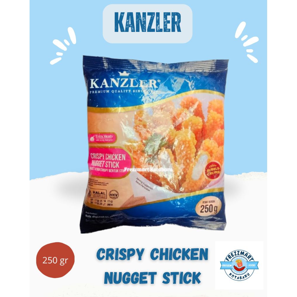 

Naget Ayam Krispy Stik KANZLER Crispy Chicken Nugget Stick 250 gr Frezzmart Kotabaru