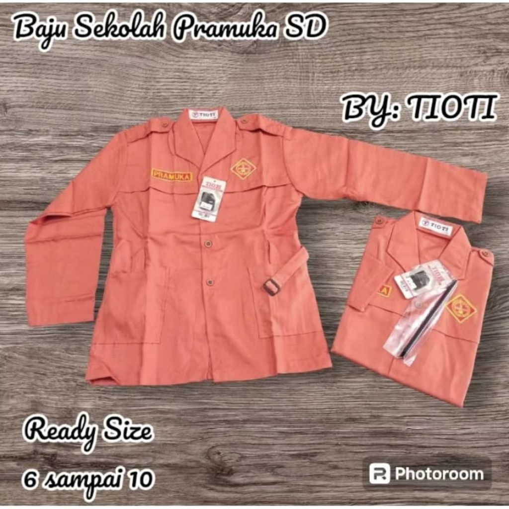 TIOTI BLOUSE / KEMEJA PRAMUKA SD PANJANG COWOK / CEWEK SERAGAM SEKOLAH