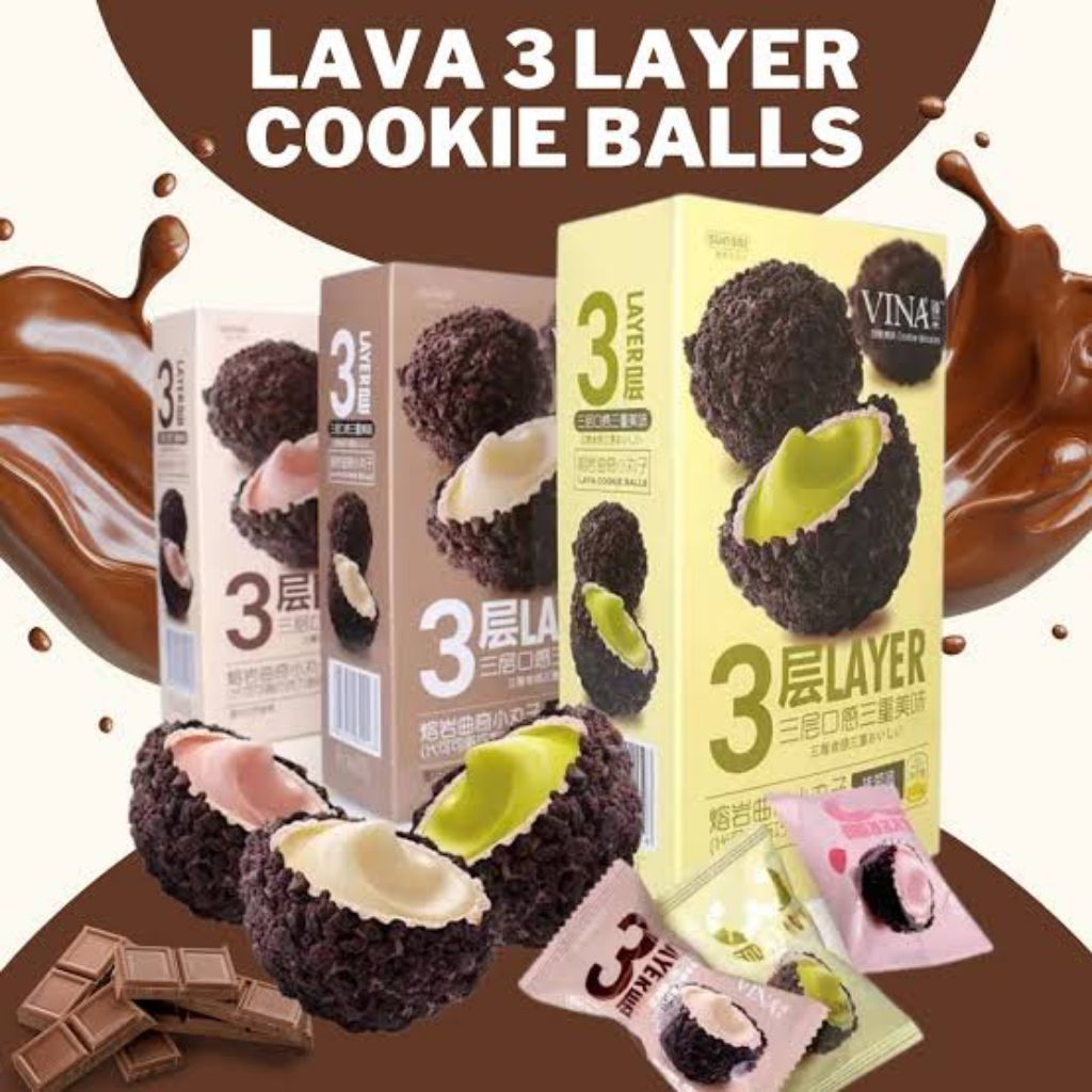 

Franzzi vina lava cookies ball / kukis bola 3 lapis