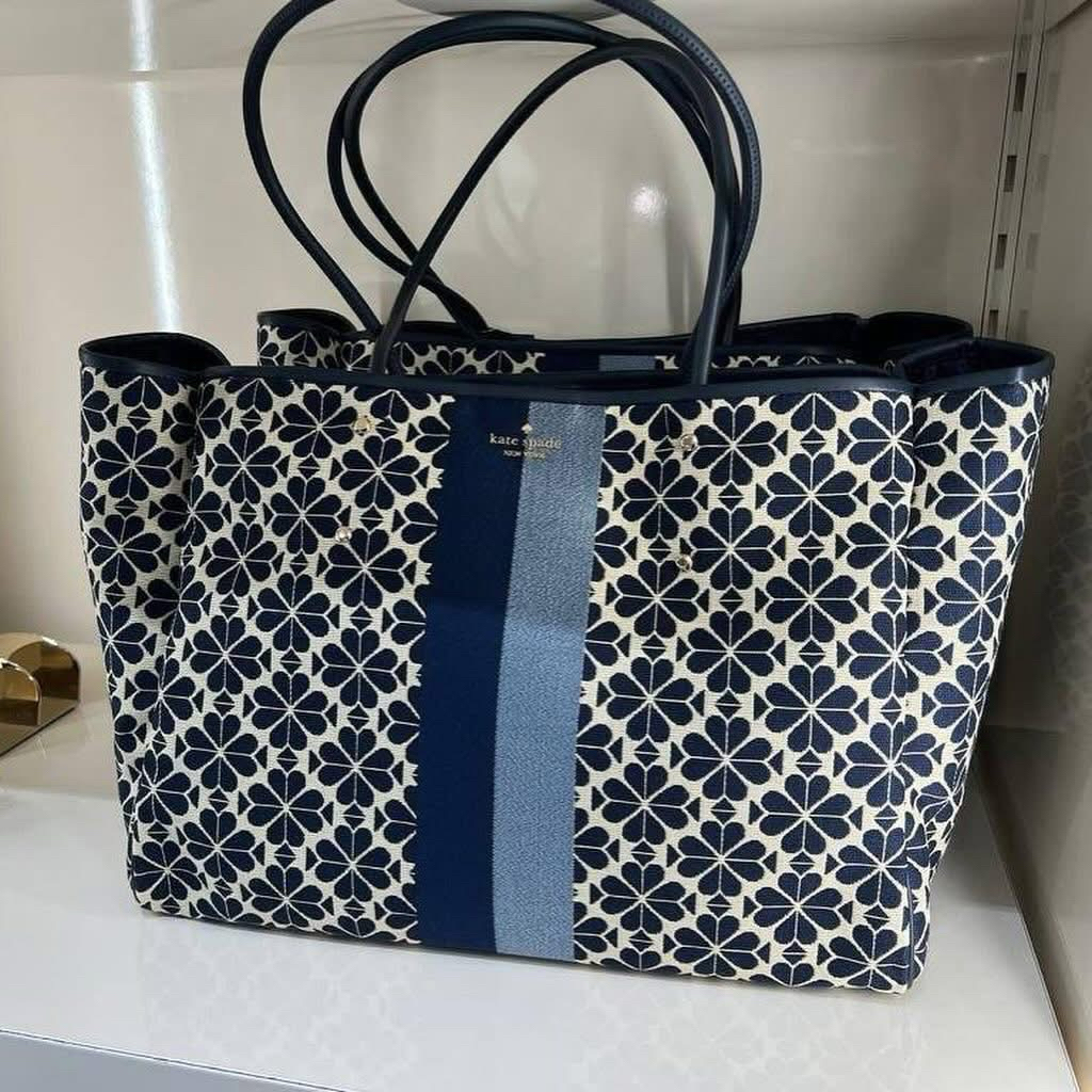 TAS TOTE BAG WANITA KS KK608 FLOWER JACQUARD EVERYTHING LARGE TOTE BAG