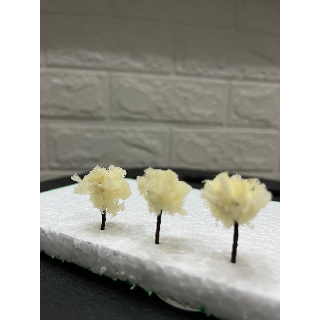 Pohon Bulat Maket Diorama (Tinggi : 3cm) Miniatur / Bahan Maket