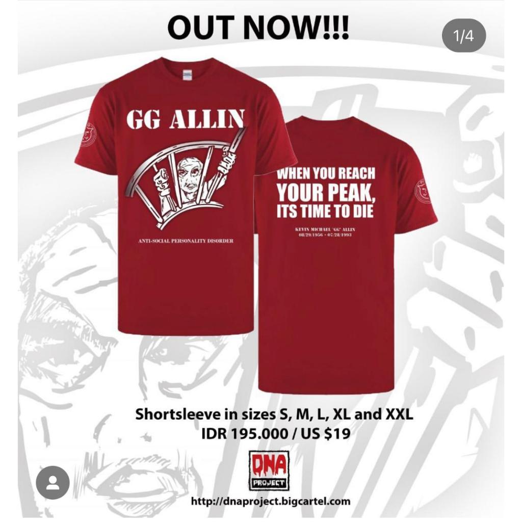 GG ALLIN - ANTI SOCIAL PERSONALITY DISORDER - KAOS BAND OFFICIAL LICENSE