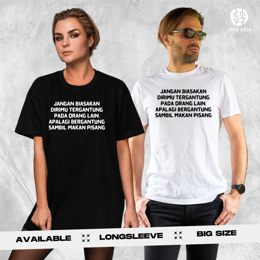 KAOS POLOS KATA-KATA // T-SHIRT MOTIVASI LUCU // BAJU DISTRO // UNISEX // BIG SIZE // PRIA // WANITA