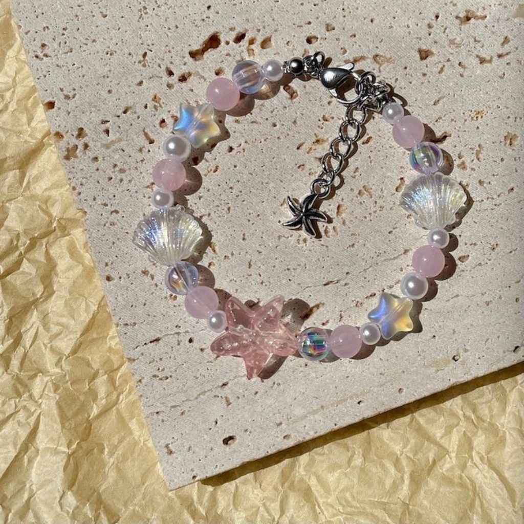 Gelang aesthetic Pink Manik-manik