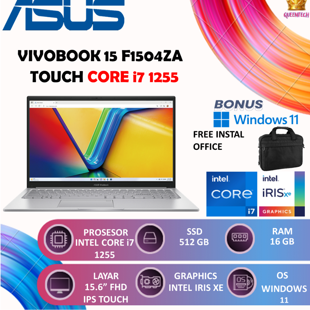 ASUS Vivobook 15 F1504VA Touch i7 1255U 16GB 512GB 15.6" FHD IPS Windows 11