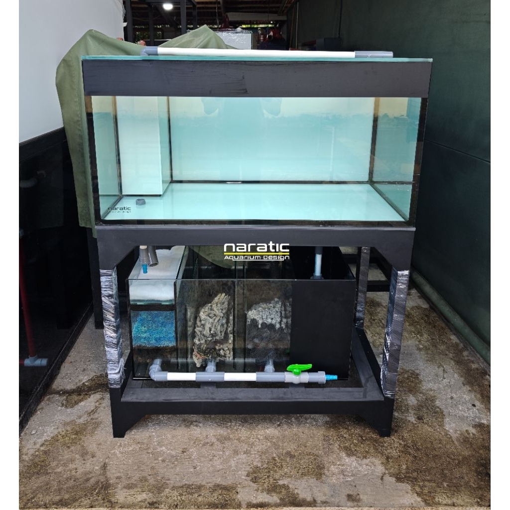 Aquarium fullset 100x50x50 10mm set sump filter wet dry