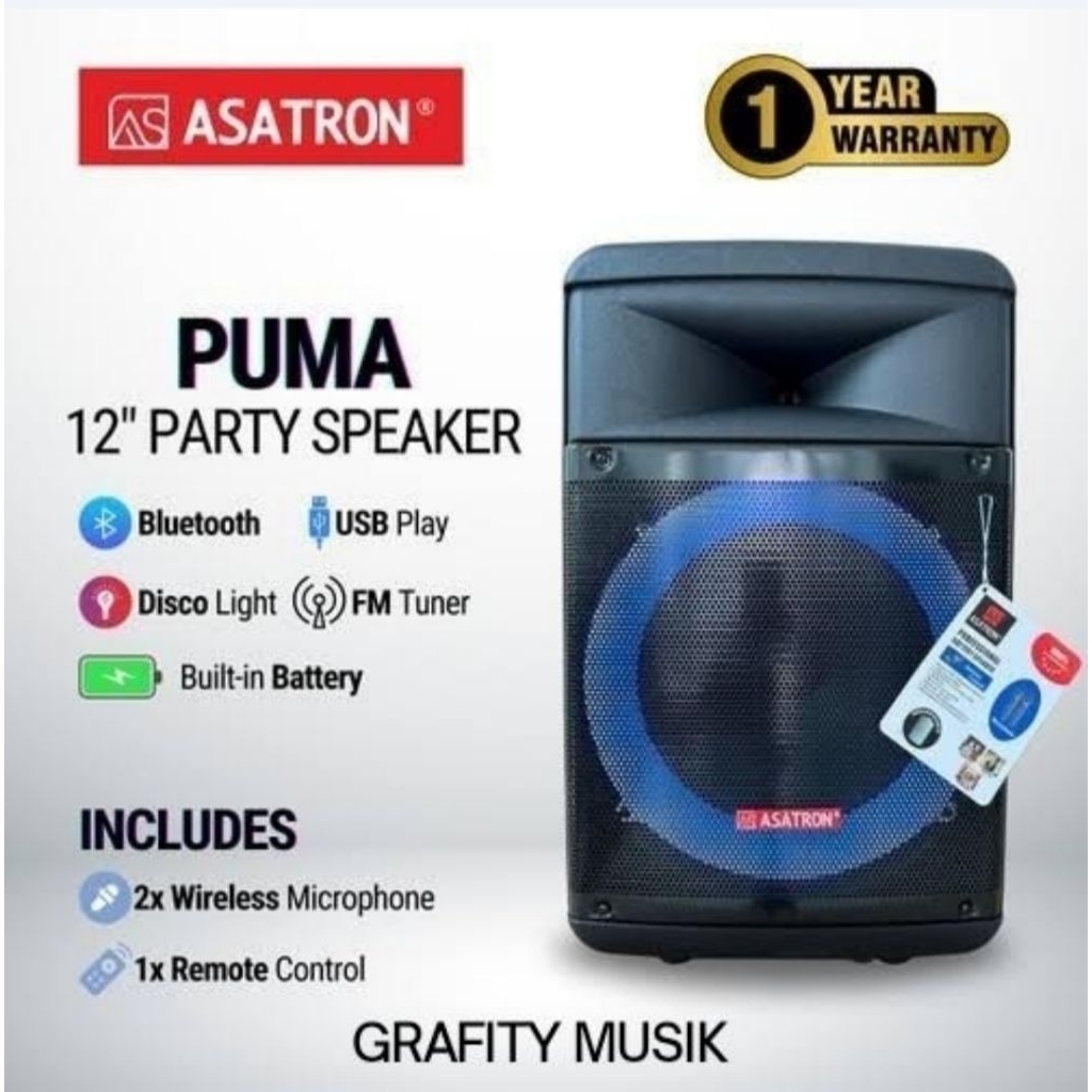 Speaker Portable Asatron Puma 12 Inch Original