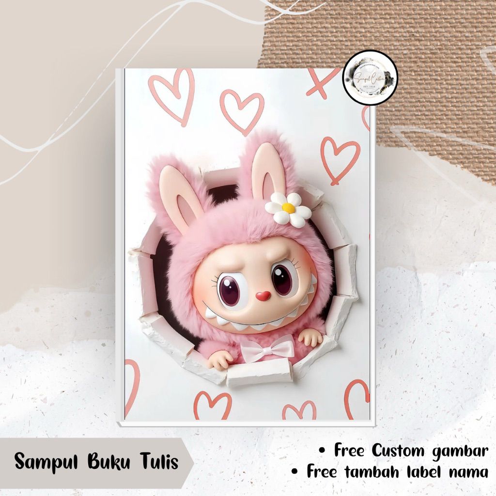 

(HARGA 1 LEMBAR MIN ORDER 5 LEMBAR) SAMPUL BUKU LABUBU CUTE FREE CUSTOM