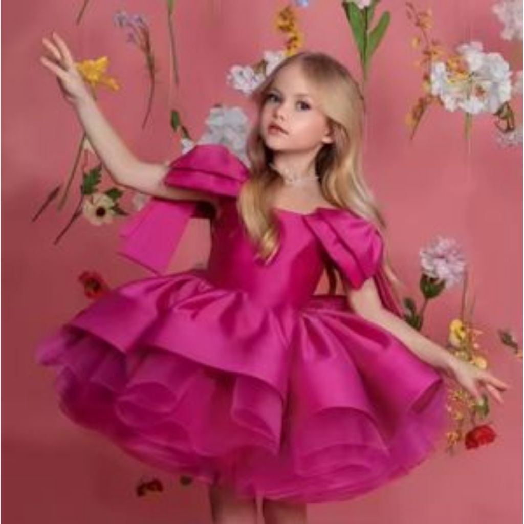 Gaun Ultah Anak Perempuan Cantik Mewah Baju Pesta Anak Princess Tulle Elegan Usia 1-10 Tahun Dress A