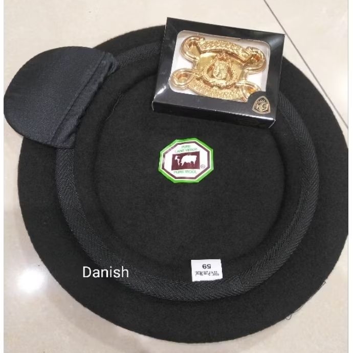 BARET CAMEL PURE WOOL SABHARA POLRI COKLAT GELAP/COKLAT CARAMEL