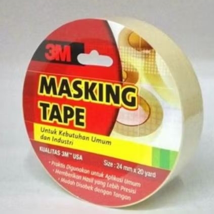 

3m masking tape 2210 lakban kertas 24mm x 20 yard cream