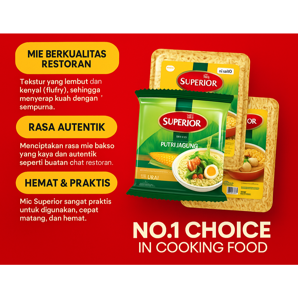 

Paket Bundling - Mi Superior - Bihun jagung - Mie keriting mie baso - 6pcs ; 12pcs