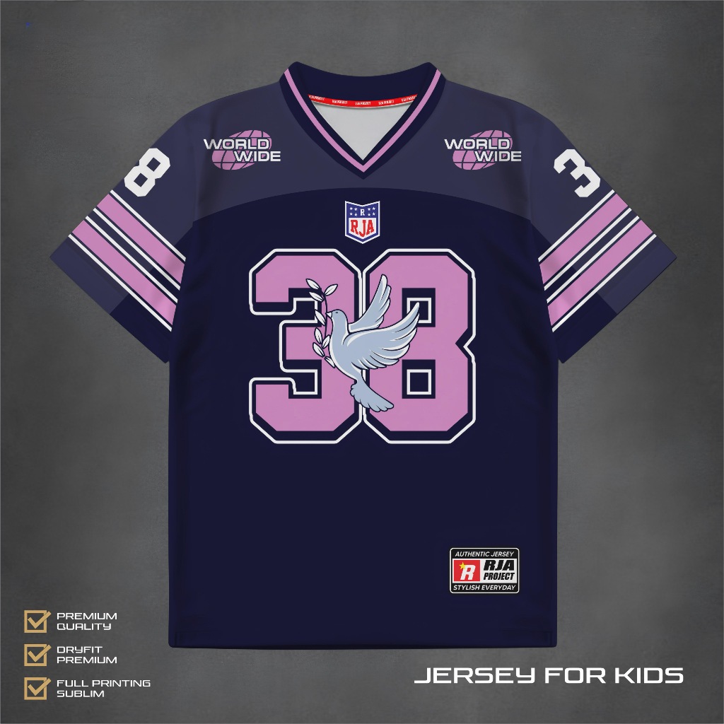 Jersey Anak Cewek Oversize | Kaos Anak Perempuat | Baju Korea Streetwear 3–10 Tahun