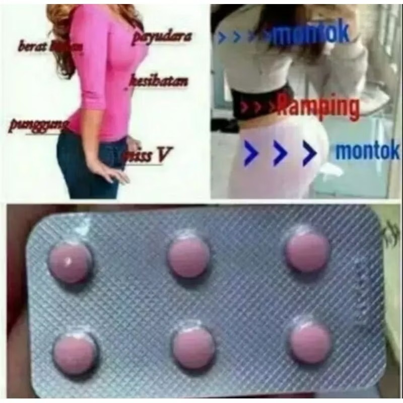 Perbox 6 pil Pil Hormon Montok Payudara Bokong Pil Hormon Made in Cina