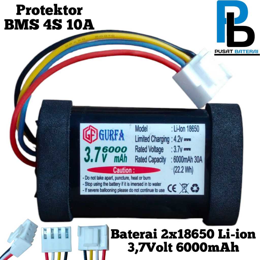 Baterai Speaker JBL Dan Elektronik Lainnya Type 2X Li-ion 18650 6000mAh 3,7Volt BMS 1S 3A