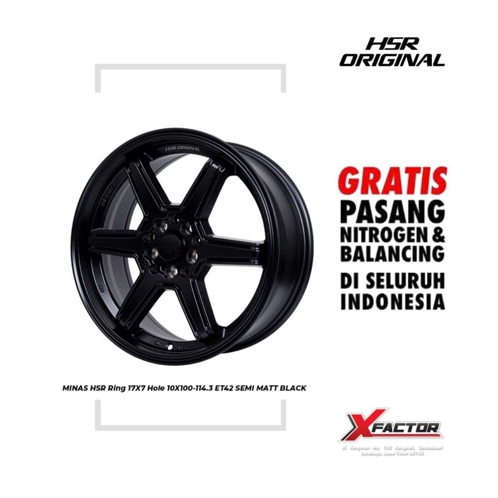 VELG MOBIL HSR R17 HSR MINAS R17X7 H10X100-114,3 ET42 RADIANT BLACK
