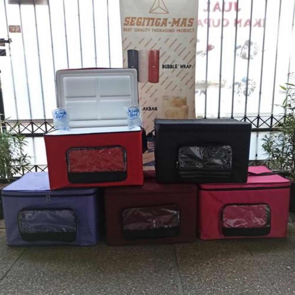 

Tas Box ice cream/ minuman dingin/ cool box/ paket Tas + box styrofoam - Biru, TAS SAJA