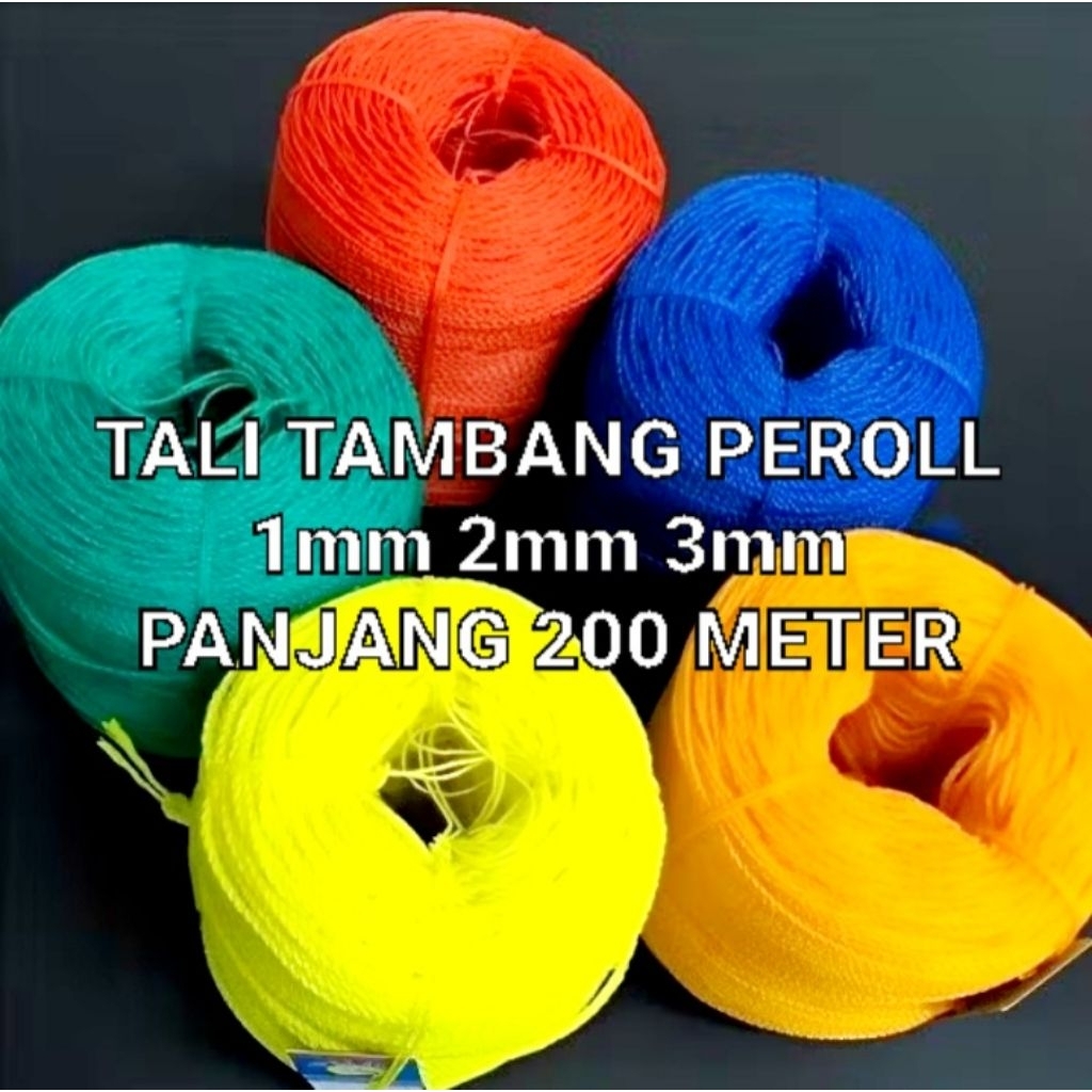 tali tambang PE  OTOPUS ukuran 1mm 2mm 3mm panjang 200 meter tali jemuran tali serbaguna