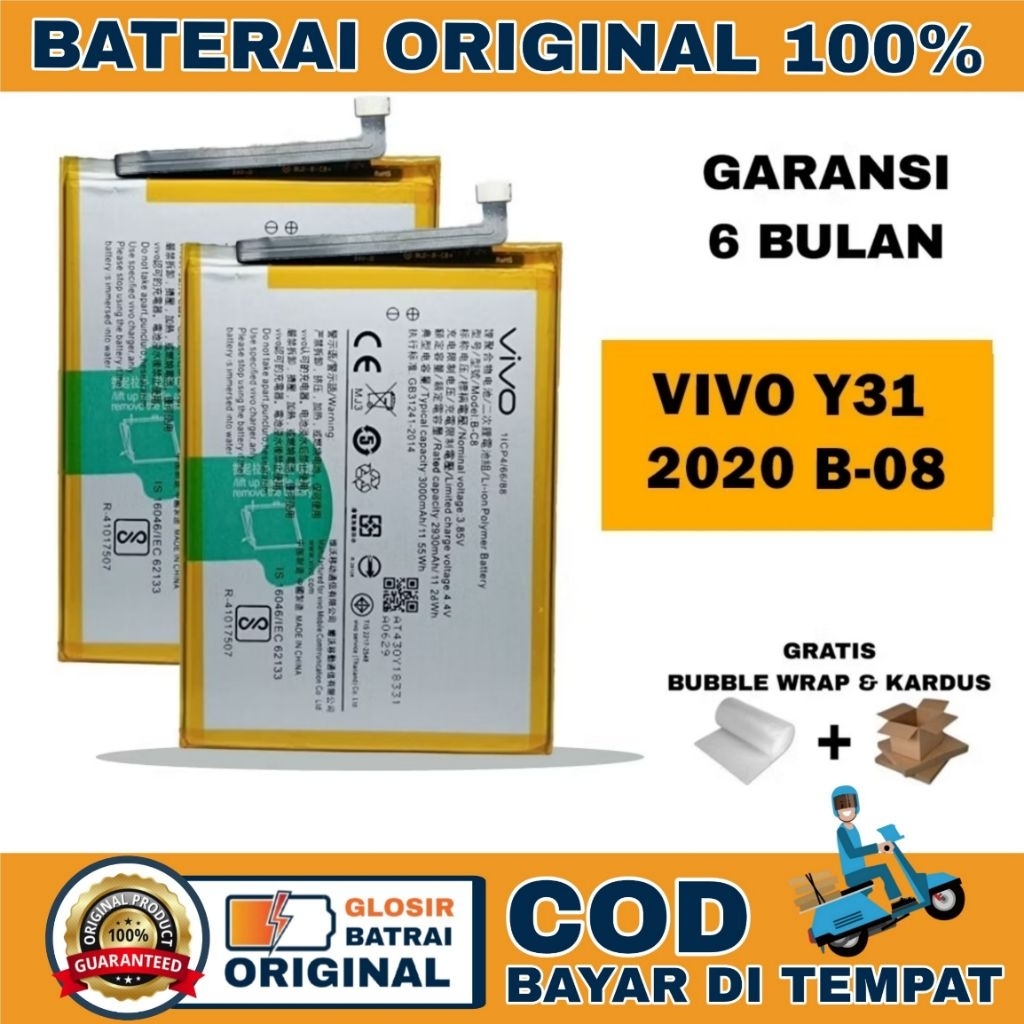 BATRAY BATERAI BATRE VIVO Y31 2020 B-08 ORIGNAL