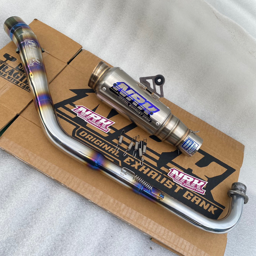 promo termurah kenalpot origina nrk exhaust leher titanium kolong road race inlet 50mm cocok untuk m