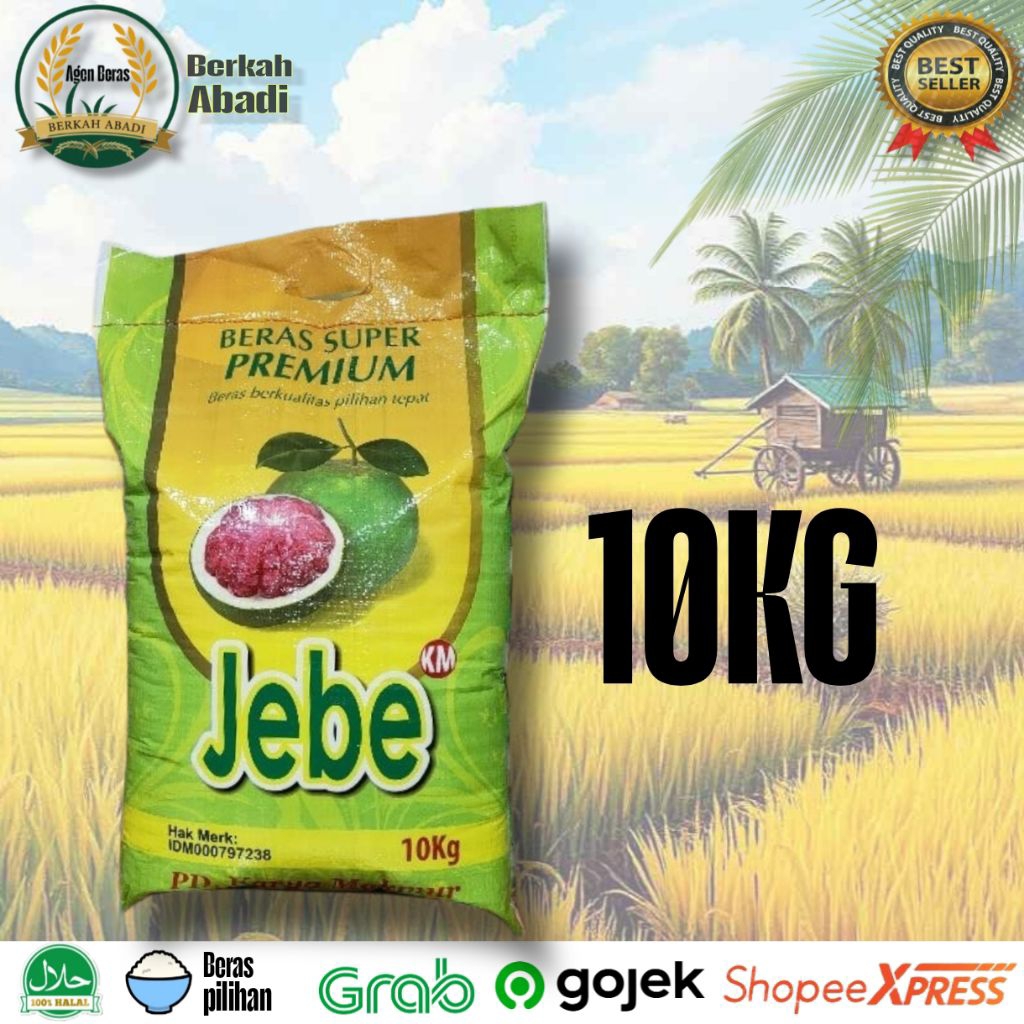 

Beras JEBE 10KG Berkualitas Super Premium - Pulen & Enak