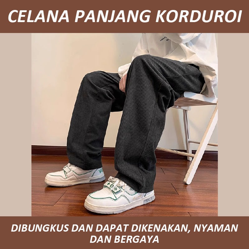 celana panjang celana panjang pria korean style celana oversize pria celana gombrong pria celana cut