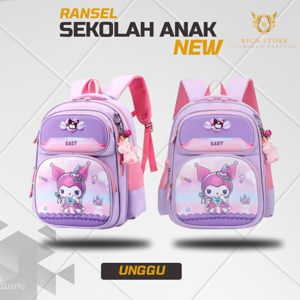 Ransel Sekolah Anak New Baby Ransel Anak Cewek Motif My Melody Pink – Tas Sekolah TK/SD Kekinian