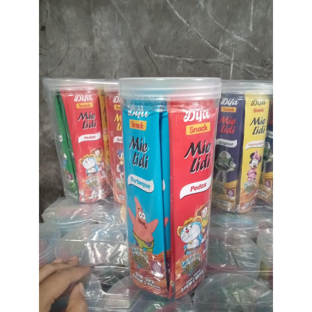 

mie lidi kemasan toples 1 bal