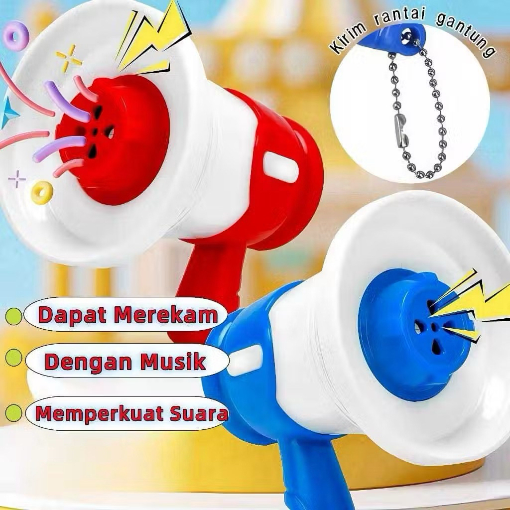 Warna Random Gantungan Kunci Speaker Mini Toa Pengeras Suara Mini Lucu Dengan Fitur Rekam Suara dan 