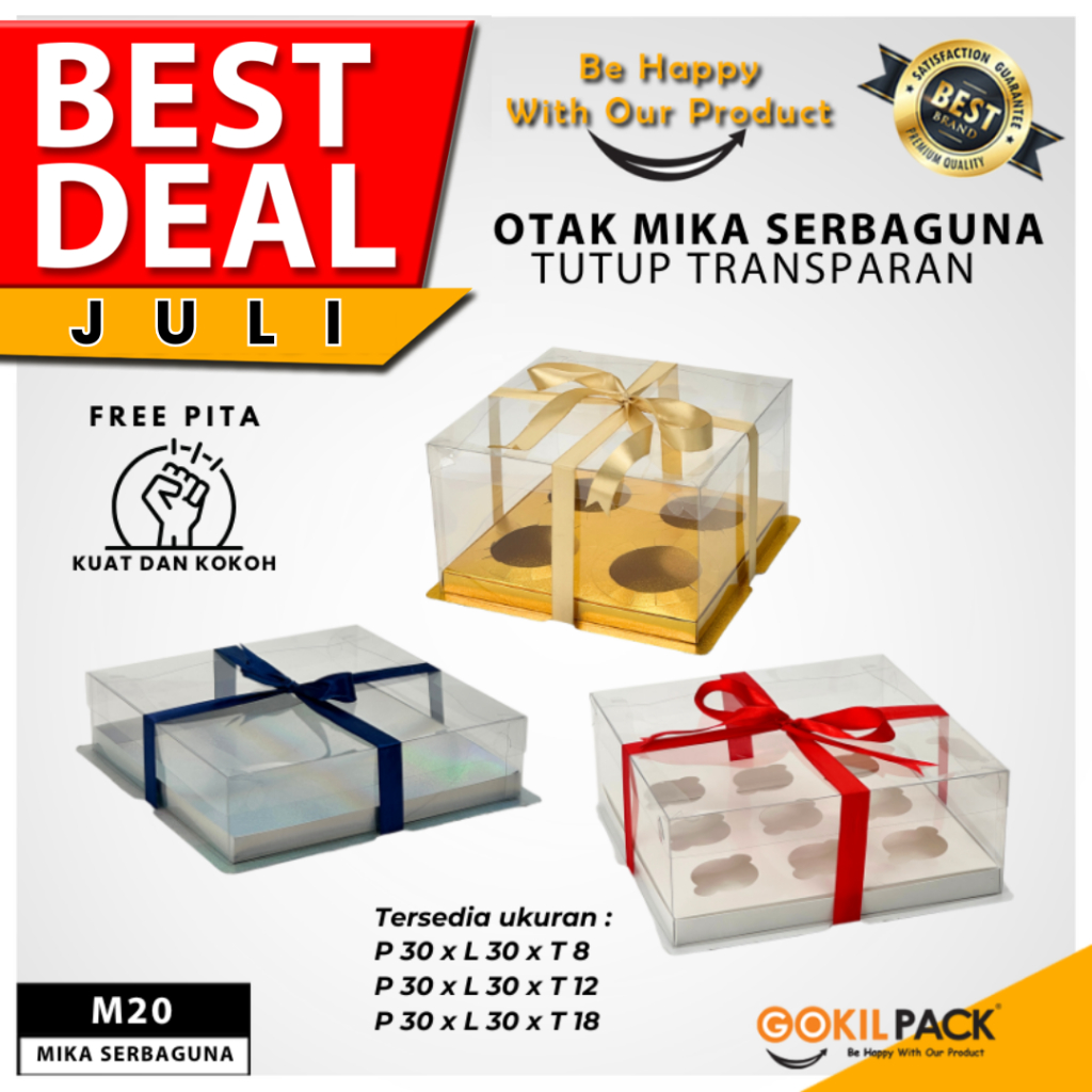 

Box Mika / Kotak Kue Mika / Box Toples + Tatakan / Packaging Mika / M20