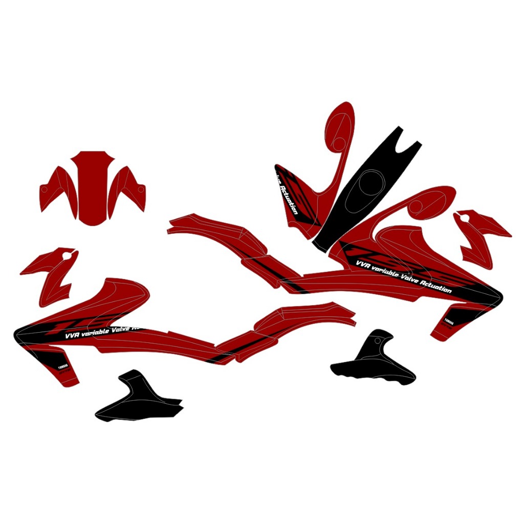 Decal vixion R warna hitam list kuning Decal new vixion Decal vixion new