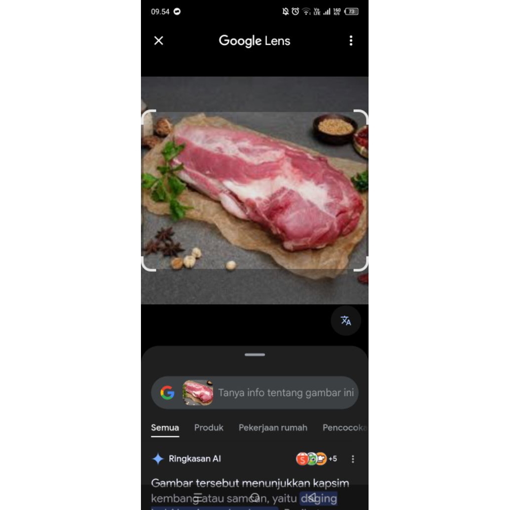 

Daging babi pala kapsim/kapsim kembang per kg.