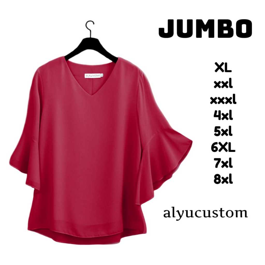 Ayucustom Atasan Terbaru Wanita Jumbo size S M L XL - 8XL 2025 Blouse Rayon Twill Pakaian Wanita Len
