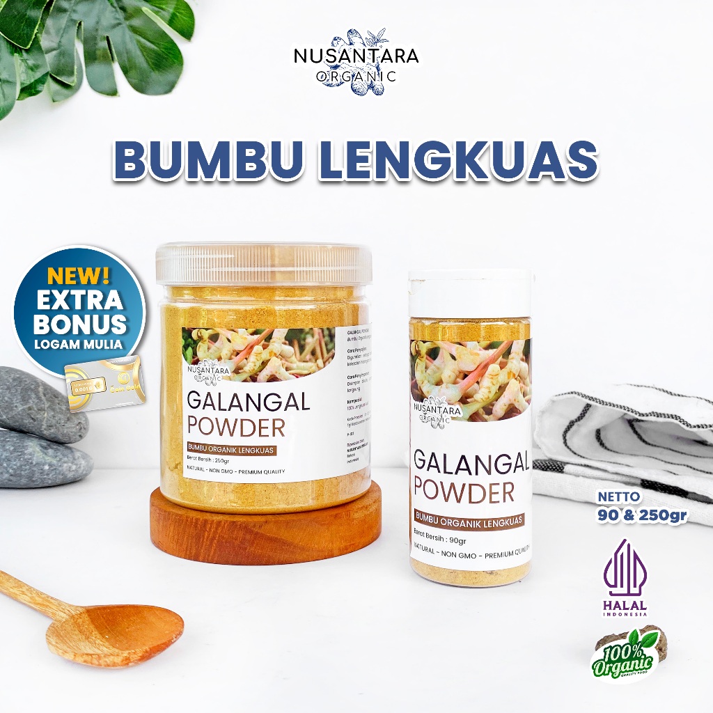 

Nusantara Organic Lengkuas Bubuk Alami Galangal Seasoning Tanpa Tambahan Bumbu Masak Sehat