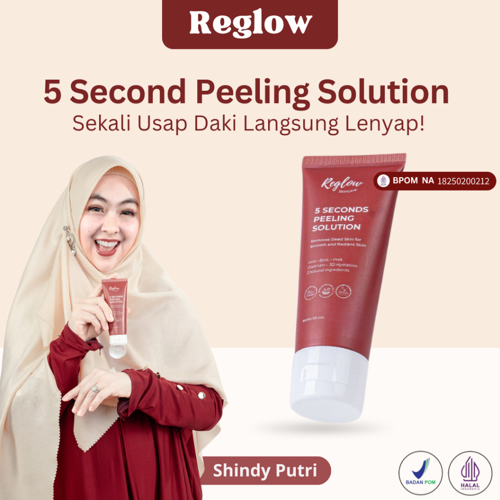 Reglow New 5 Second Peeling Seluruh tubuh Pembersih Pencerah Seluruh Badan Dan Wajah Glowing BPOM