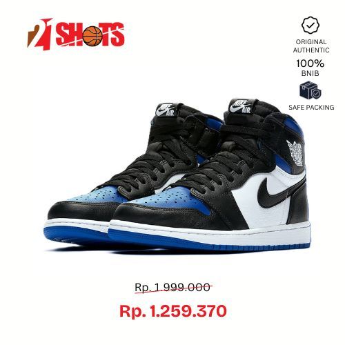 AIR JORDAN I RETRO HIGH "ROYAL TOE" SEPATU SNEAKERS PRIA ORI