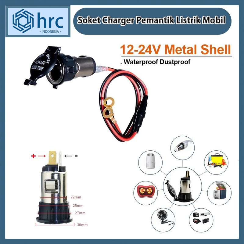 Soket Charger Pemantik Listrik Mobil Pengisi Daya Pemantik Rokok Mobil Set Stopkontak Colokan Mobil 