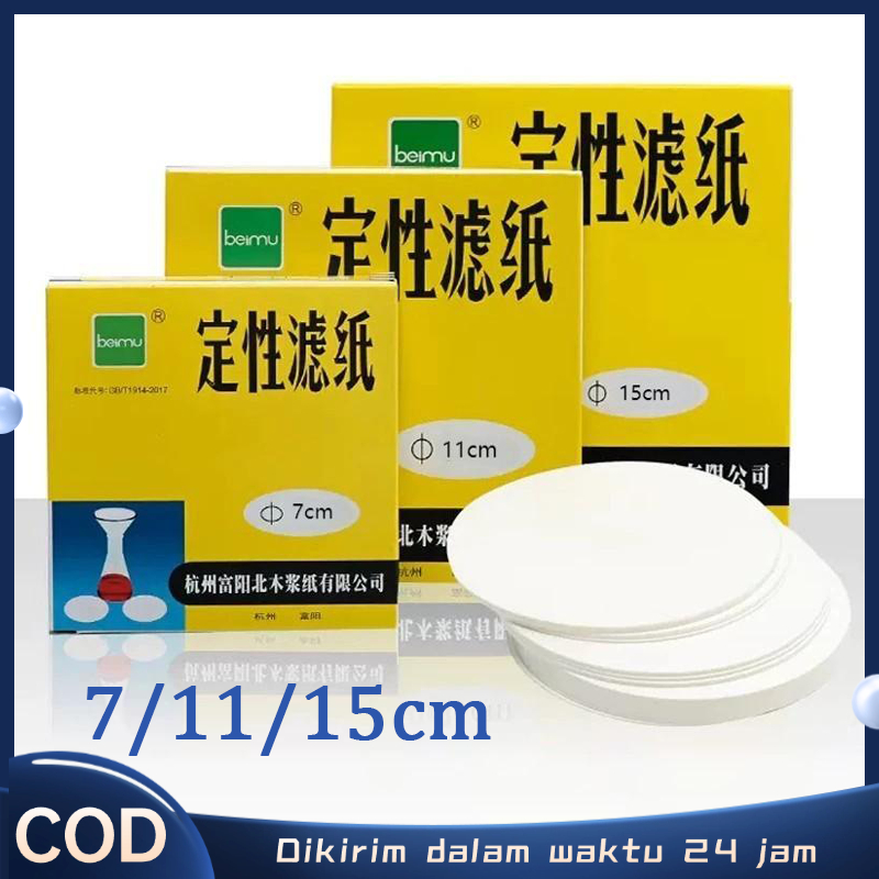 

100pcs 7/11/15cm Kertas Saring Laboratorium Kertas Saring Bulat Laboratory Filter Paper Kertas Saring Lembaran