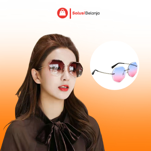 K711 Kacamata Fashion Bentuk Hexagonal Sunglasses Frame Korea Style Murah Y1594