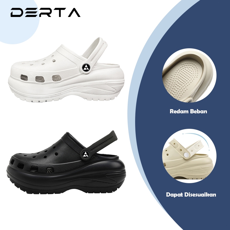 ​​DERTA Sandal Unisex Estetik Bahan Karet Eva - Anti Slip Nyaman untuk Kantor dan Pantai Size 35-40​