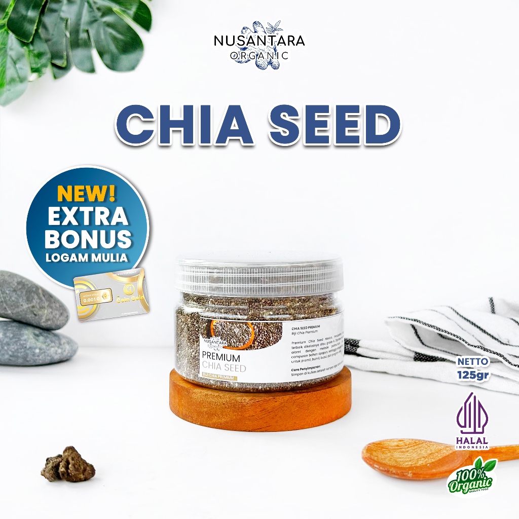 

Nusantara Organic Chia Seed Organik Black Natural Tanpa Campuran Biji Murni Asli 125gr