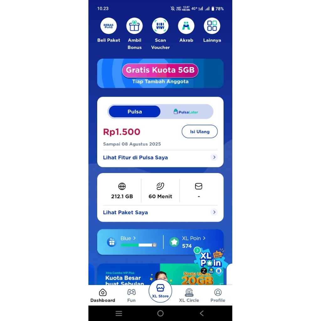 Kartu Sakti XL X-tra Combo VIP Plus 70% + Triple total 206 Gb, bukan 90%
