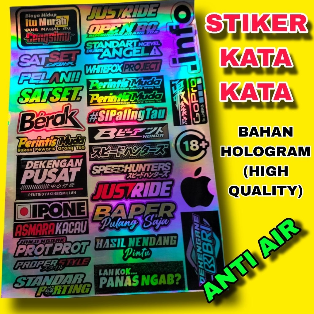 

STIKER KATA KATA 1 LEMBAR BAHAN HOLOGRAM QUANTAC ISI 31 PCS