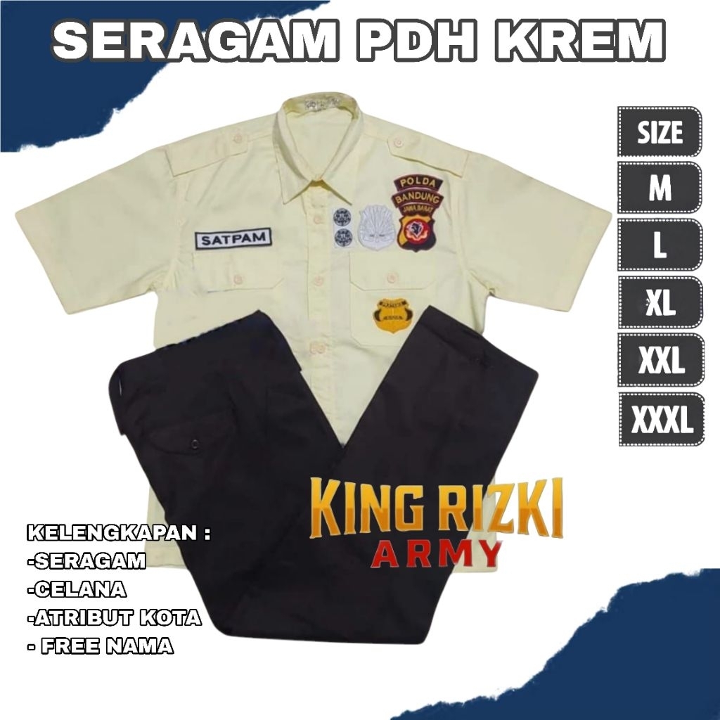 seragam pdh pdl lengkap seragam pdl satpam krem seragam security terbaru berkulitas