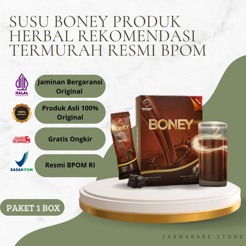 

PAKET 1-6 BOX SUSU BONEY - SUSU HERBAL PENINGGI BADAN TERBAIK CAPAI TINGGI IMPIAN DENGAN BONEY