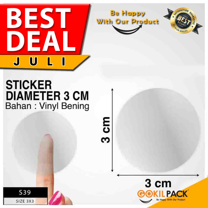 

Sticker Bulat Murah|Sticker Vinyl|Sticker Bening|Sticker 3cm|S39
