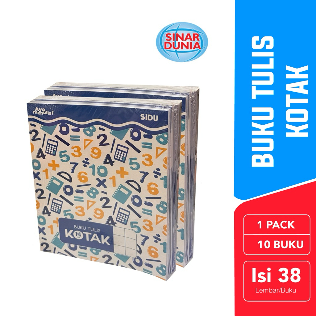 

Buku Tulis Kotak SIDU 38 Lembar Isi 10 | Buku Matematika SD SMP Kertas Halus Berkualitas