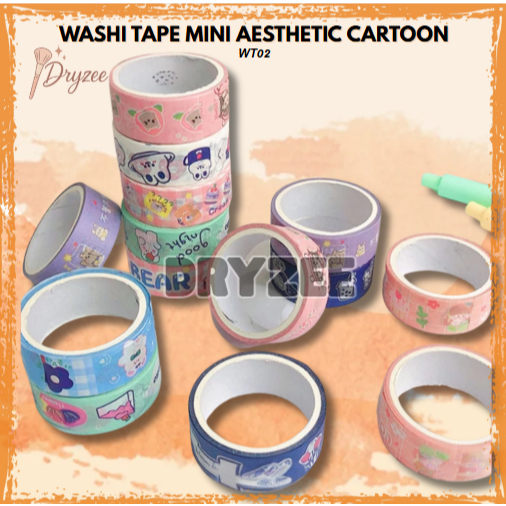 

Washi Tape Mini Aesthetic Washitape Cartoon Lucu 1 Pc Lakban Mini Lakban Lucu Motif Karakter WT02