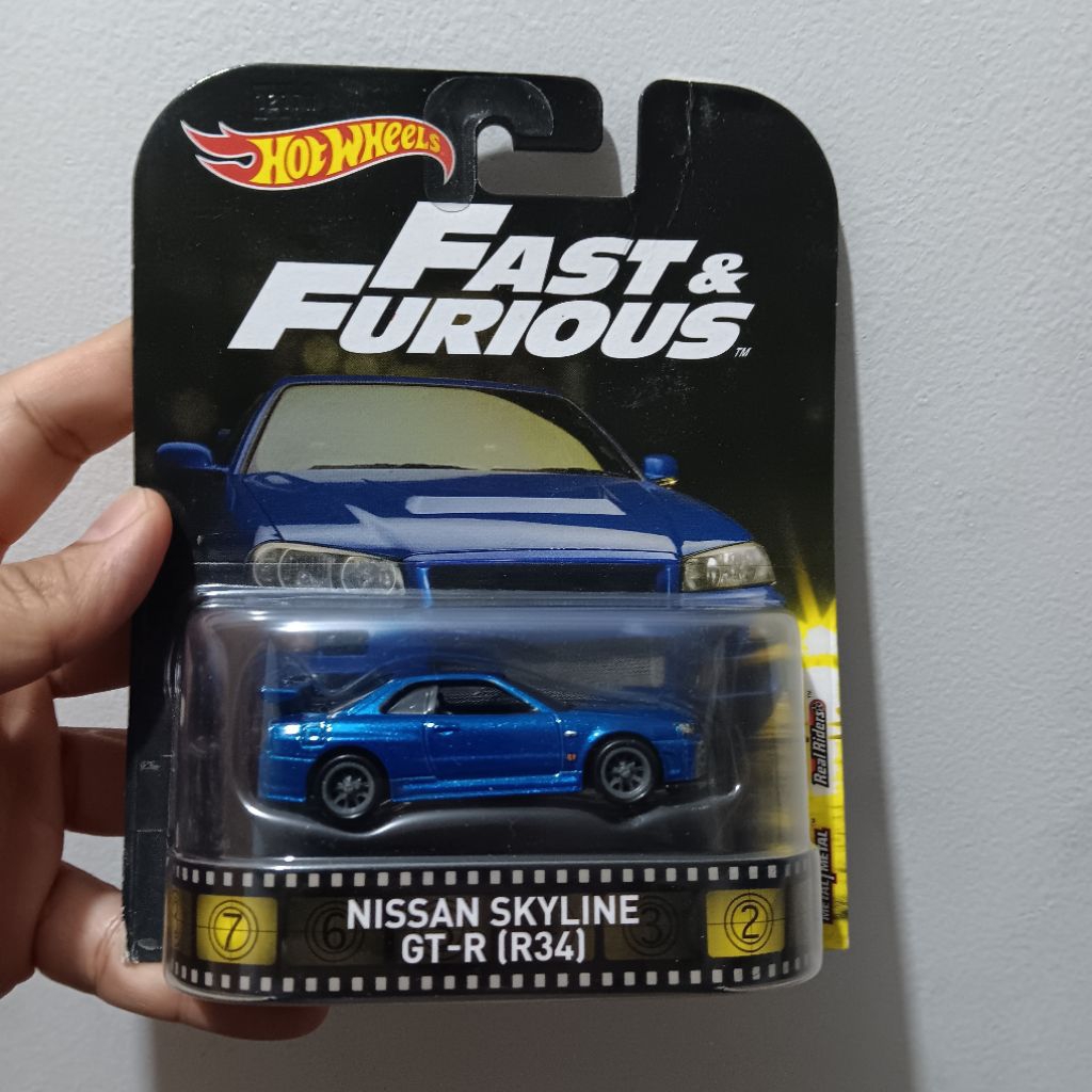 HOT WHEELS RETRO FAST & FURIOUS NISSAN SKYLINE R34 BIRU